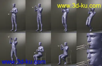 3D打印模型HD Trumpet and Poses for Genesis 8的图片