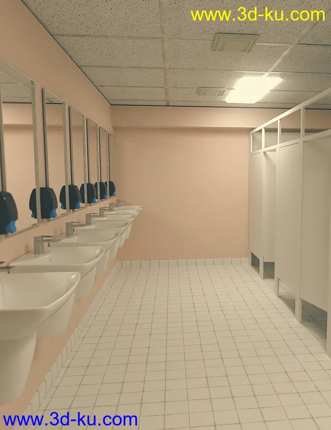 High School Bathroom模型的图片1