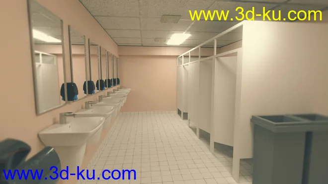 High School Bathroom模型的图片2