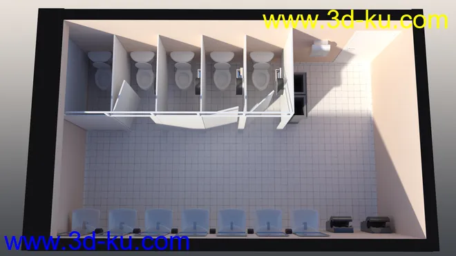 High School Bathroom模型的图片6