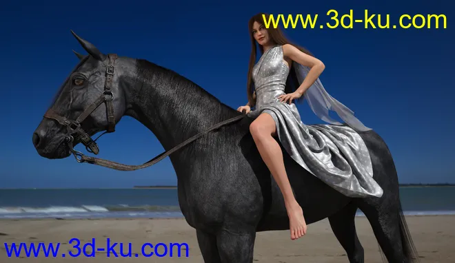 Horse and Rider Poses and Dress for Genesis 8模型的图片4