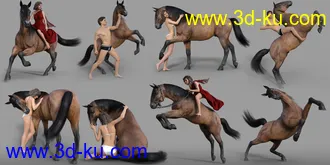 3D打印模型Horse and Rider Poses and Dress for Genesis 8的图片