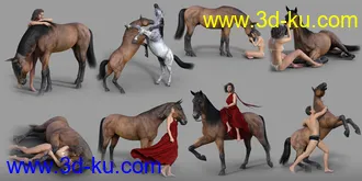 3D打印模型Horse and Rider Poses and Dress for Genesis 8的图片