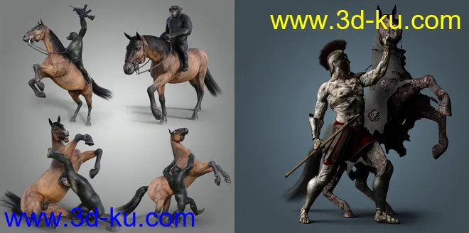 Horse and Rider Poses and Dress for Genesis 8模型的图片9