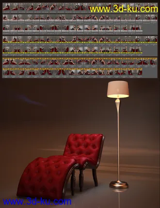 3D打印模型i13 Lovely Lounging Poses and Furniture for Genesis 3 Female(s)的图片