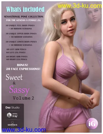 3D打印模型iG Sweet & Sassy Pose Collection Vol. 2 for Genesis 8 Female(s)的图片