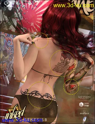 3D打印模型Inked Vol.21 for Genesis 8 Female(s)的图片