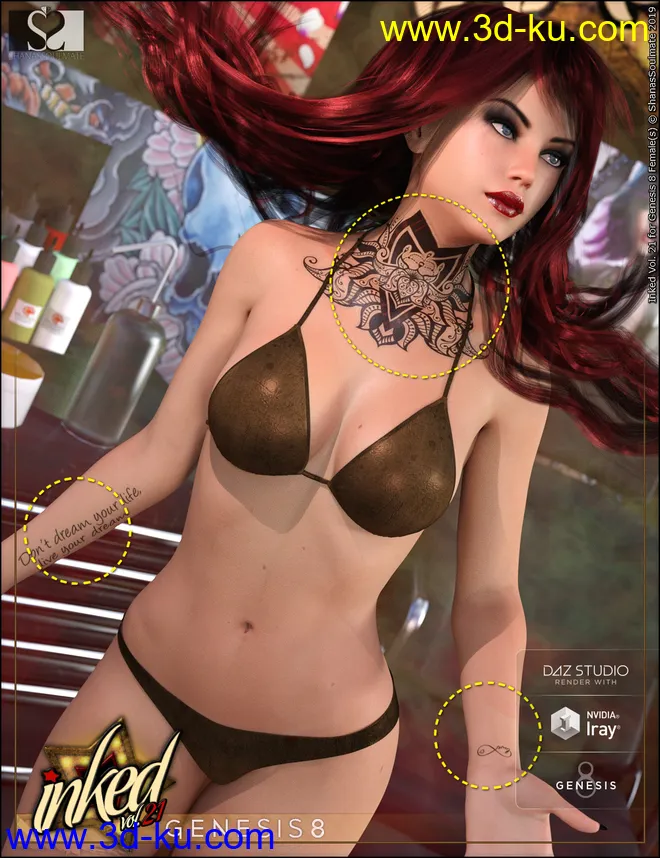 Inked Vol.21 for Genesis 8 Female(s)模型的图片8