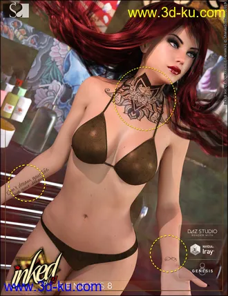 3D打印模型Inked Vol.21 for Genesis 8 Female(s)的图片