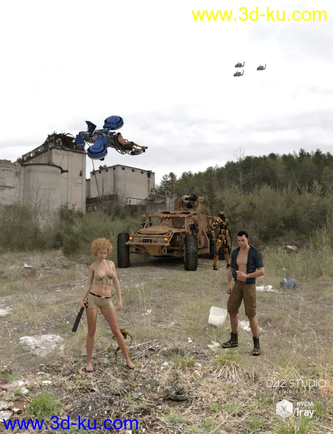 Iray HDRI - Apocalyptic Plant Outdoors Set 1模型的图片1