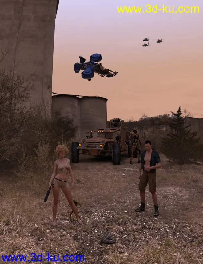 Iray HDRI - Apocalyptic Plant Outdoors Set 1模型的图片5