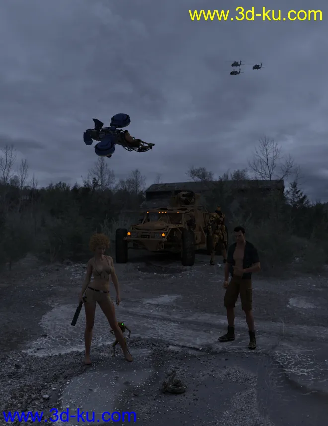 Iray HDRI - Apocalyptic Plant Outdoors Set 1模型的图片9