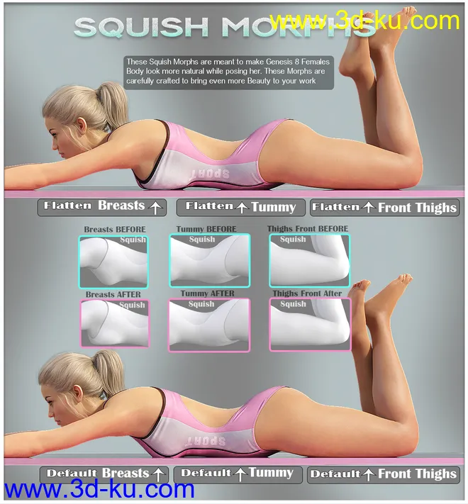 iV Squish Morphs for Genesis 8 Female(s)模型的图片2