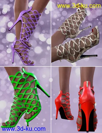 3D打印模型Jessica Heels for Genesis 3 Female(s)的图片