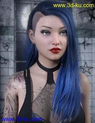 3D打印模型Jett Hair for Genesis 8 Female(s)的图片