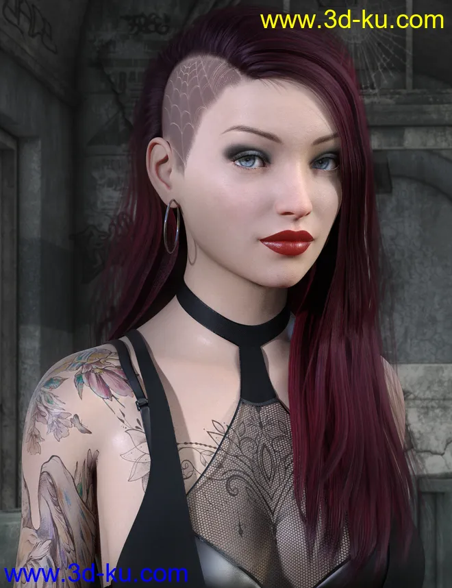 Jett Hair for Genesis 8 Female(s)模型的图片4