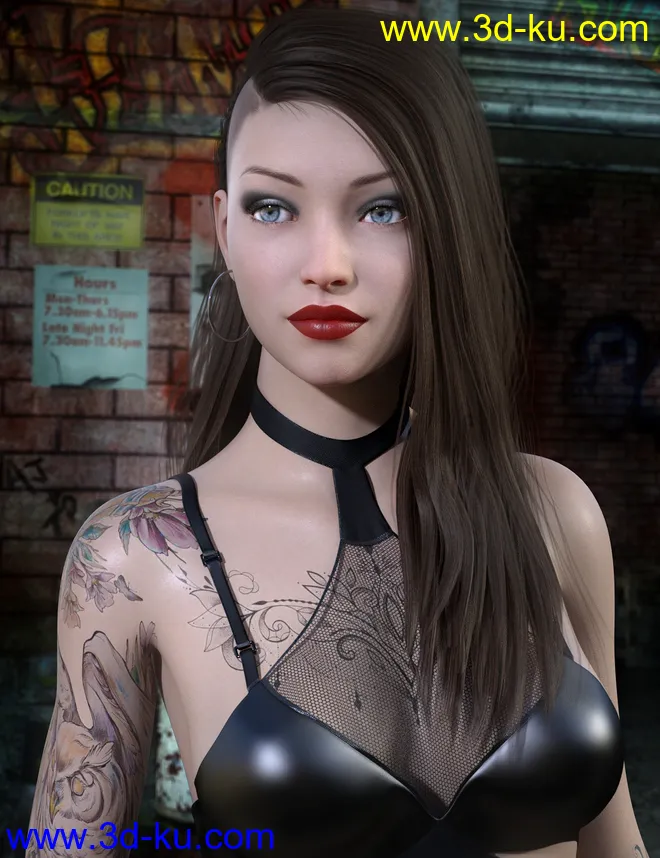 Jett Hair for Genesis 8 Female(s)模型的图片5