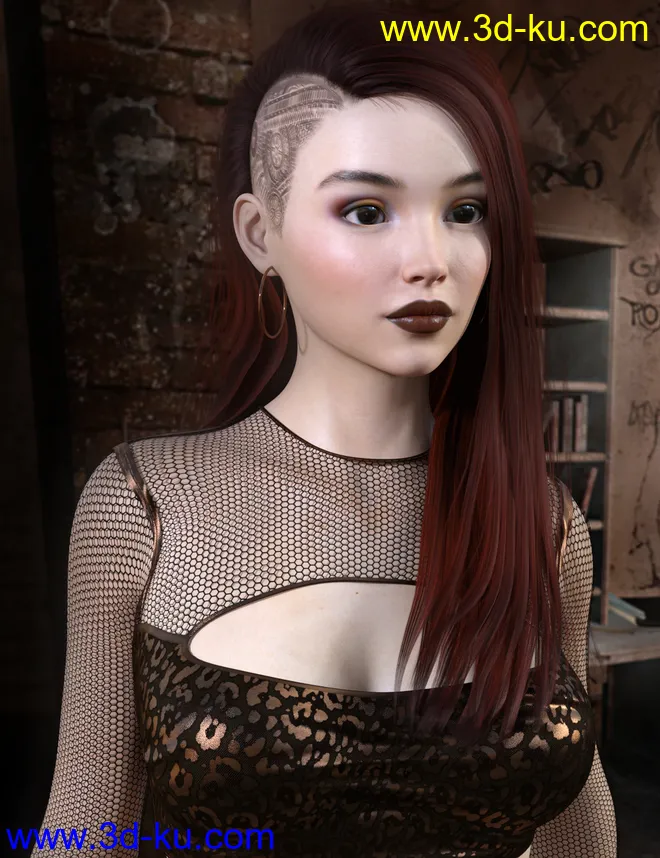 Jett Hair for Genesis 8 Female(s)模型的图片10