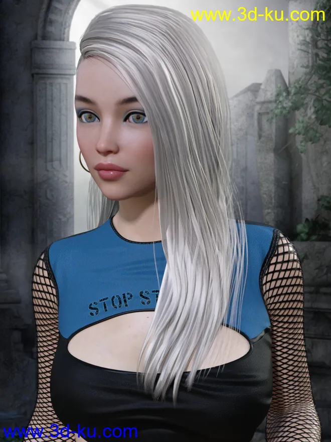 Jett Hair for Genesis 8 Female(s)模型的图片11