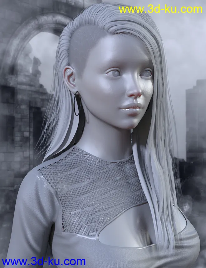 Jett Hair for Genesis 8 Female(s)模型的图片12