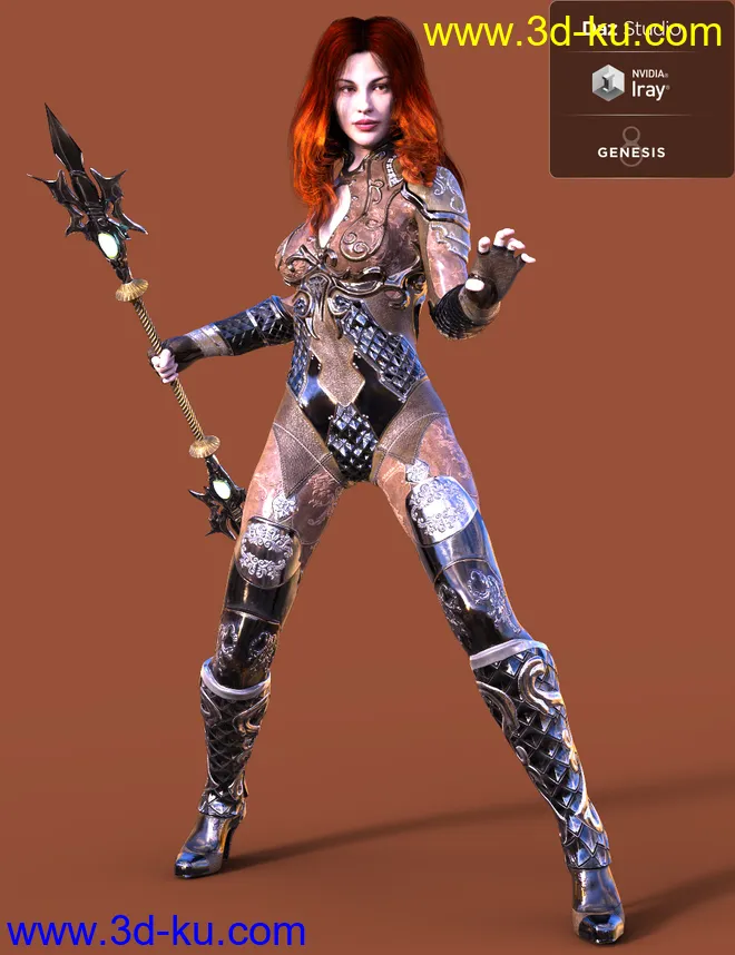 Jiwoo Battle Mage Outfit for Genesis 8 Female(s)模型的图片1