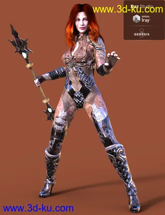 3D打印模型Jiwoo Battle Mage Outfit for Genesis 8 Female(s)的图片