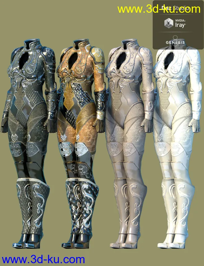 Jiwoo Battle Mage Outfit for Genesis 8 Female(s)模型的图片3