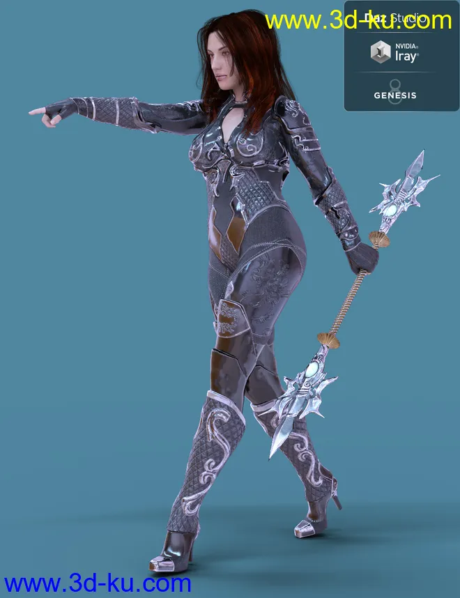 Jiwoo Battle Mage Outfit for Genesis 8 Female(s)模型的图片8