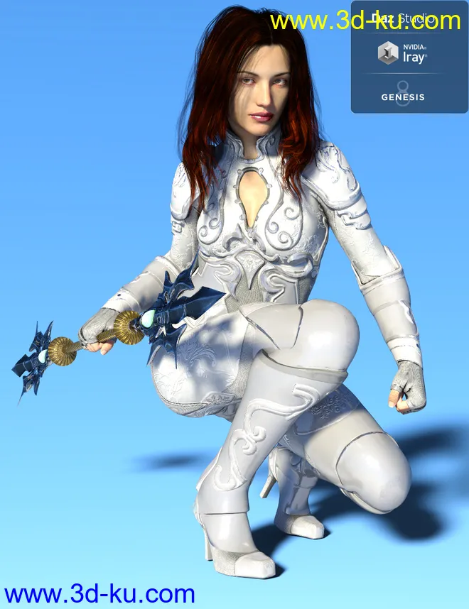 Jiwoo Battle Mage Outfit for Genesis 8 Female(s)模型的图片9