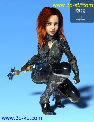 3D打印模型Jiwoo Battle Mage Outfit for Genesis 8 Female(s)的图片