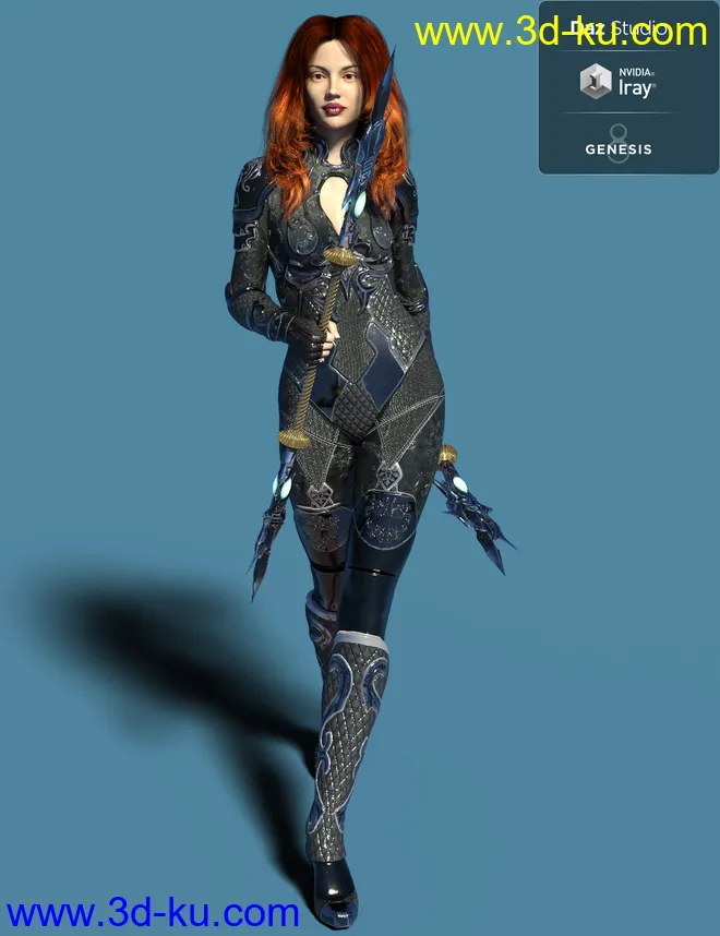 Jiwoo Battle Mage Outfit for Genesis 8 Female(s)模型的图片12