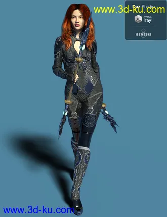 3D打印模型Jiwoo Battle Mage Outfit for Genesis 8 Female(s)的图片