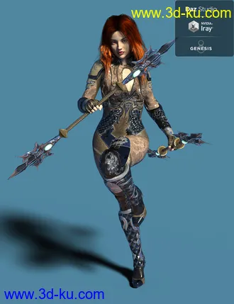 3D打印模型Jiwoo Battle Mage Outfit for Genesis 8 Female(s)的图片