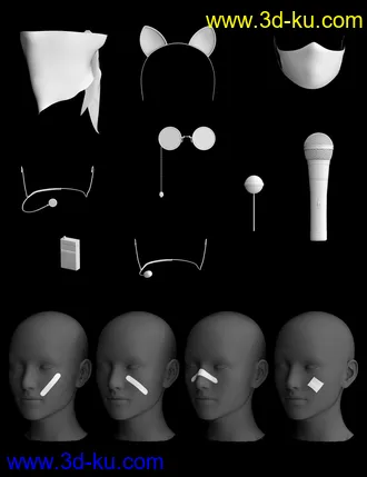 3D打印模型K-Pow Props and Accessories for Genesis 8的图片