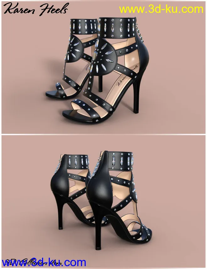 Karen Heels & Jewel for Genesis 8 Female(s)模型的图片5