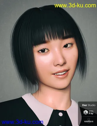3D打印模型Kim TaeYeon Character and Hair for Genesis 8 Female的图片