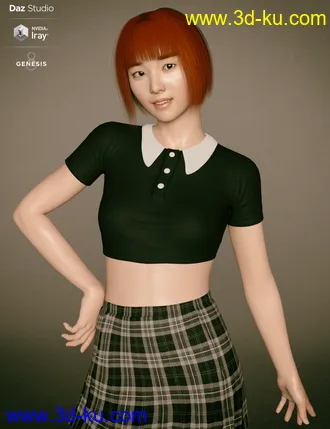 3D打印模型Kim TaeYeon Character and Hair for Genesis 8 Female的图片