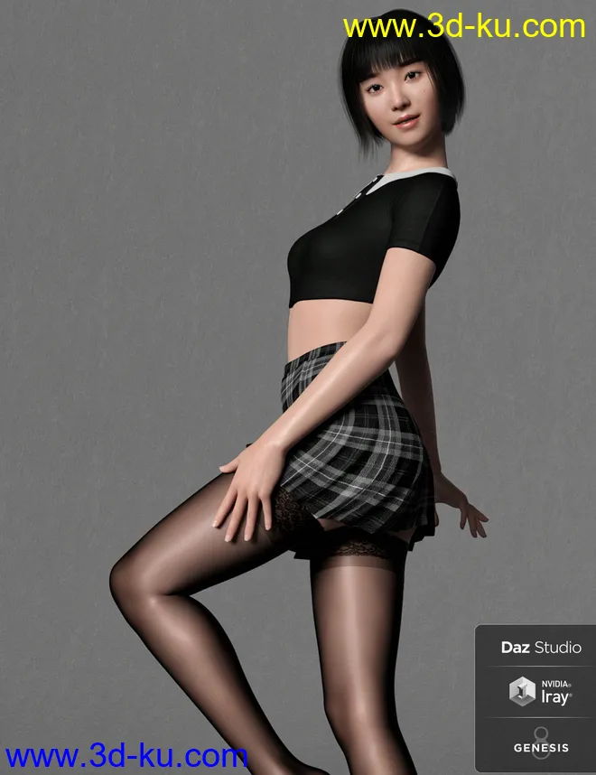 Kim TaeYeon Character and Hair for Genesis 8 Female模型的图片3