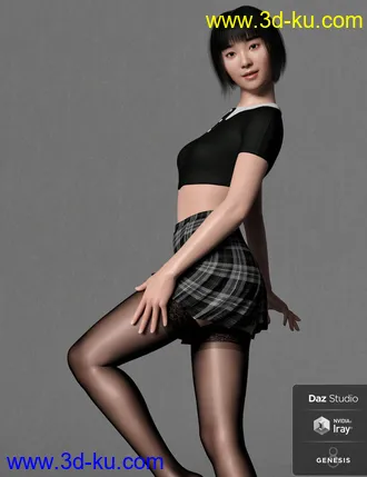 3D打印模型Kim TaeYeon Character and Hair for Genesis 8 Female的图片