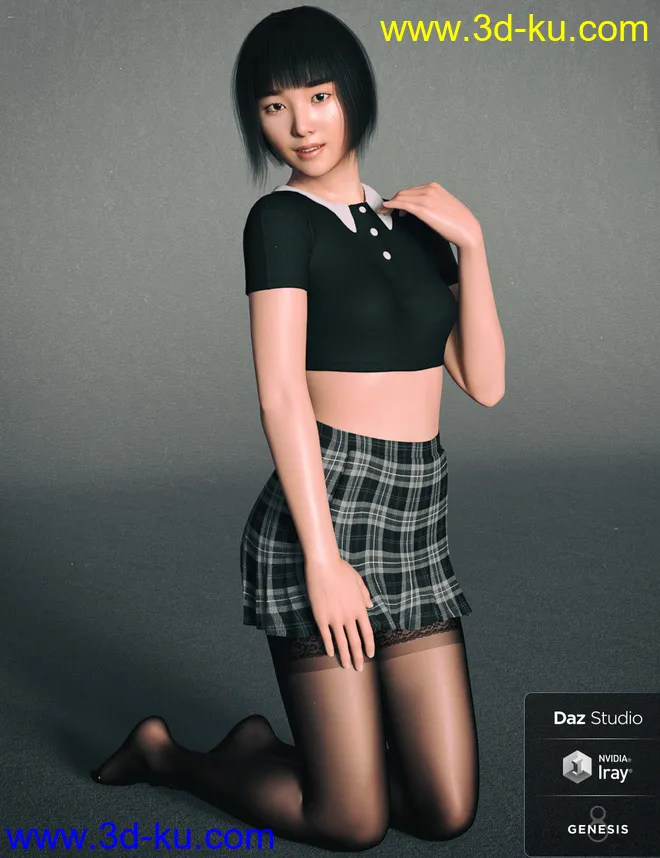 Kim TaeYeon Character and Hair for Genesis 8 Female模型的图片4