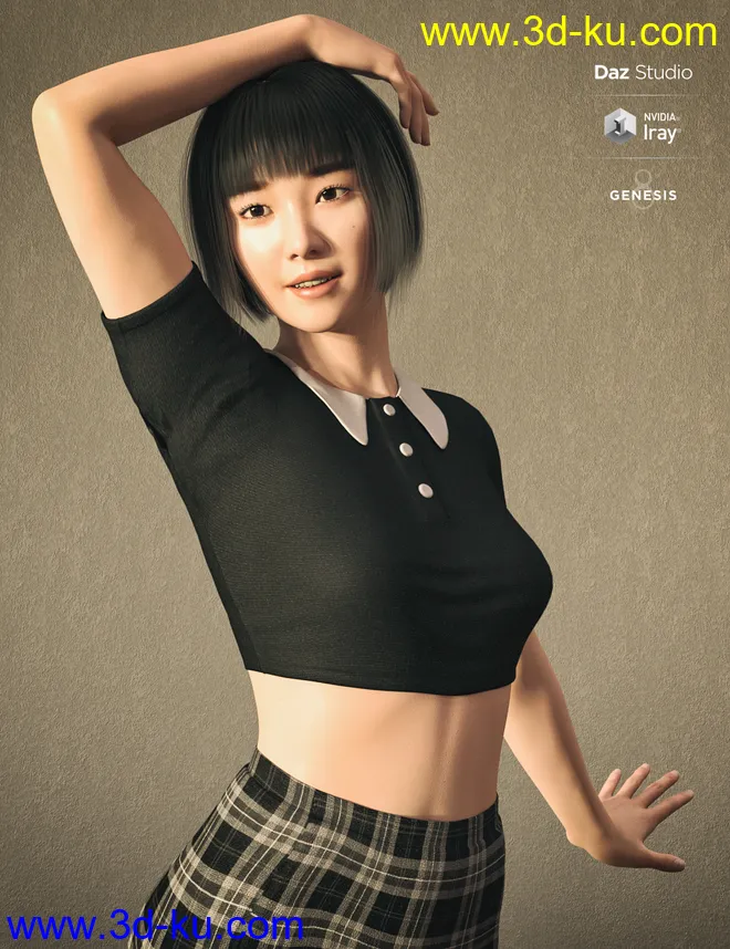 Kim TaeYeon Character and Hair for Genesis 8 Female模型的图片5