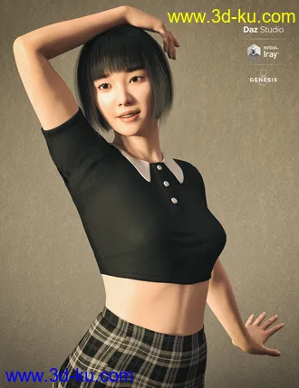 3D打印模型Kim TaeYeon Character and Hair for Genesis 8 Female的图片