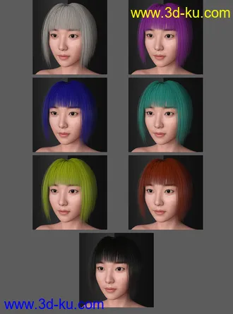 3D打印模型Kim TaeYeon Character and Hair for Genesis 8 Female的图片