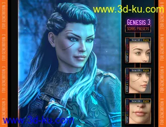 3D打印模型L.I.E. FACE SCARS for Genesis 3 and 8的图片