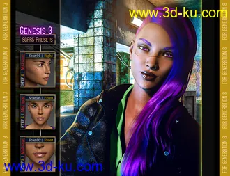 3D打印模型L.I.E. FACE SCARS for Genesis 3 and 8 Pack 2的图片