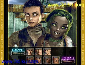 3D打印模型L.I.E. FACE SCARS for Genesis 3 and 8 Pack 2的图片