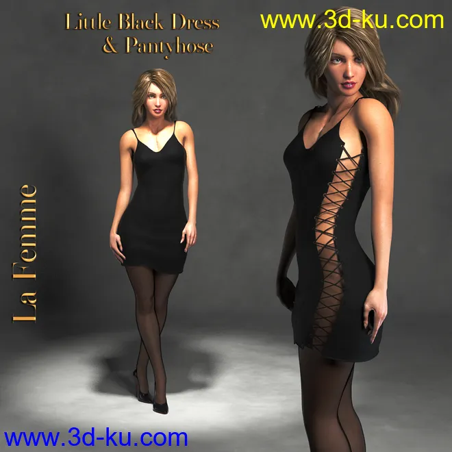 La Femme Little Black Dress and Stockings模型的图片1