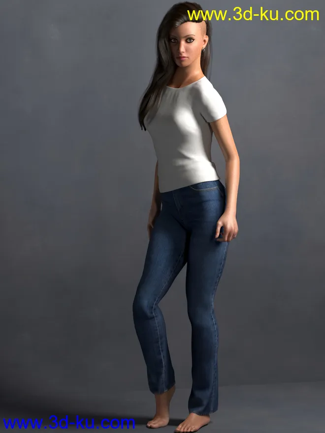 La Femme TShirt and Jeans模型的图片1
