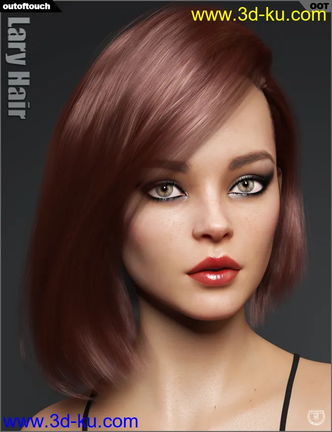 Lary Hair for Genesis 3 and 8 Female(s)模型的图片2