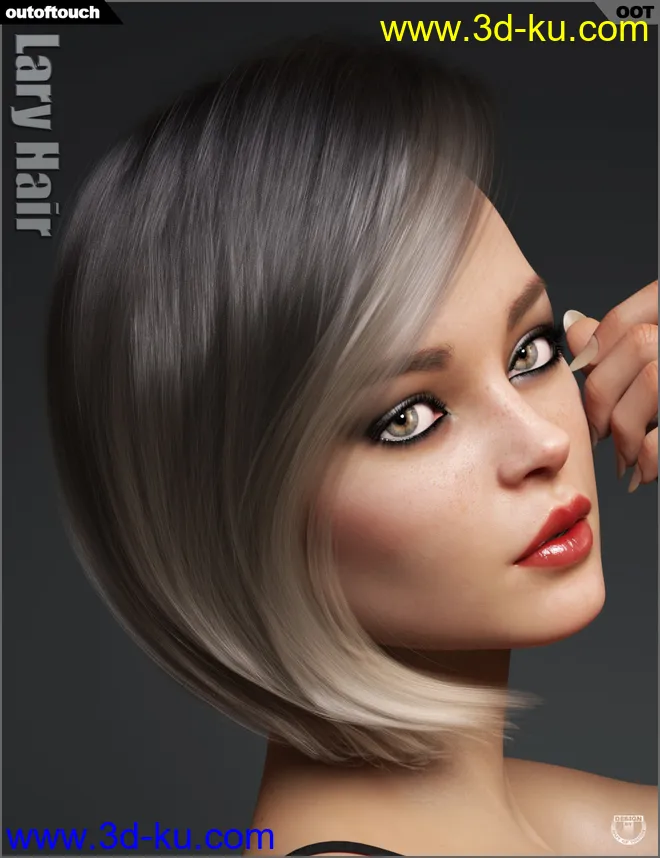 Lary Hair for Genesis 3 and 8 Female(s)模型的图片3